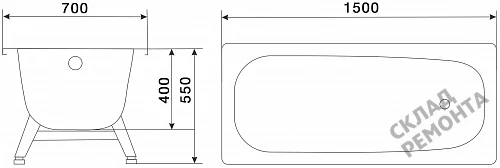 Фото Ванна стальная ВИЗ Antika Сома 150*70  купить в Южно-Сахалинске: цена, описание, фото. Интернет-магазин 7