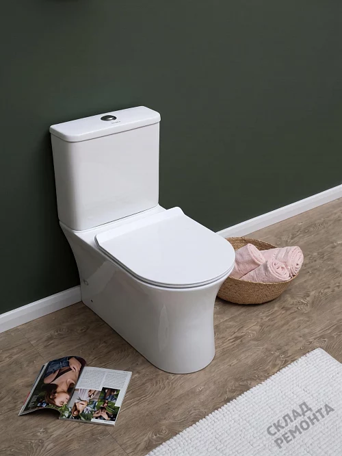 Фото Унитаз напольный Aquanet Roll-C 210764 безободковый купить в Южно-Сахалинске: цена, описание, фото. Интернет-магазин 1