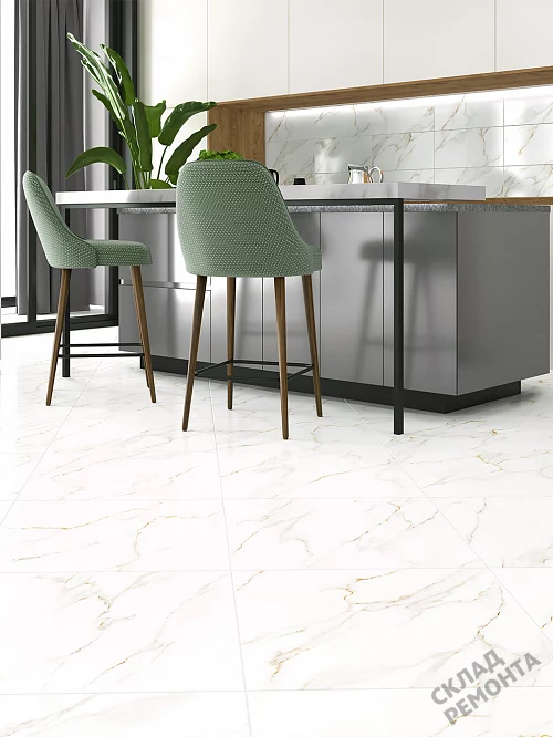 Фото Керамогранит лаппатированный Alma Ceramica Невада GFU04NVD00L белый 600*600*9 – купить в Южно-Сахалинске: цена, описание, фото. Интернет-магазин 1