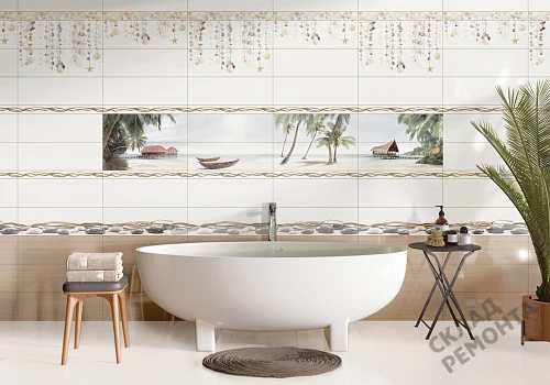 Фото Вставка Alma Ceramica Айленд DWA11ALD024 разноцветный 200*600 – купить в Южно-Сахалинске: цена, описание, фото. Интернет-магазин 4