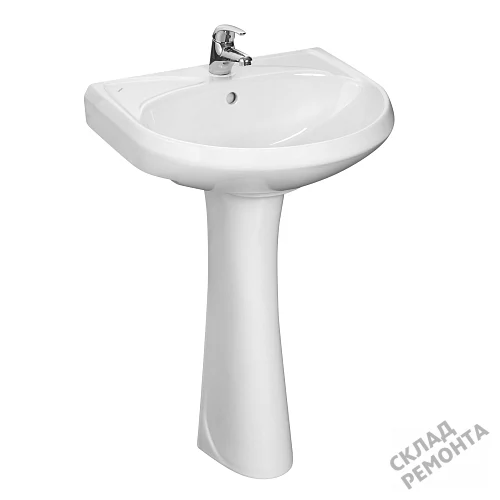 Фото Раковина на пьедестал Santeri Версия, 56 см купить в Южно-Сахалинске: цена, описание, фото. Интернет-магазин 3