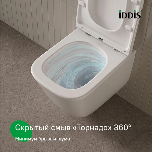 Фото Унитаз подвесной Iddis Торр TOQFDSEi25 безободковый купить в Южно-Сахалинске: цена, описание, фото. Интернет-магазин 2