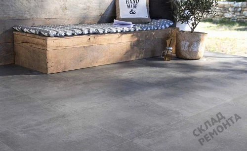 Фото Керамогранит матовый Steppe Ceramics Concrete Antracite серый 600*600*9 – купить в Южно-Сахалинске: цена, описание, фото. Интернет-магазин 2