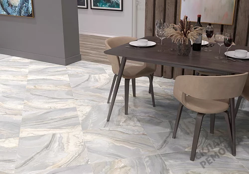 Фото Керамогранит лаппатированный Alma Ceramica Мэджик GFU04MGC64L серый 600*600*9 – купить в Южно-Сахалинске: цена, описание, фото. Интернет-магазин 2